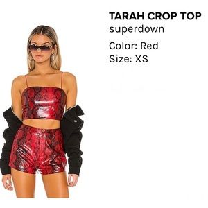 Tarah Crop Top - red snakeskin